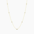 Classic 0.25 Ctw Diamond Station Clover Necklace with 7 Stones
