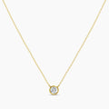 14KY Classic 0.33 Ctw Diamond Station Necklace with 1 Stones