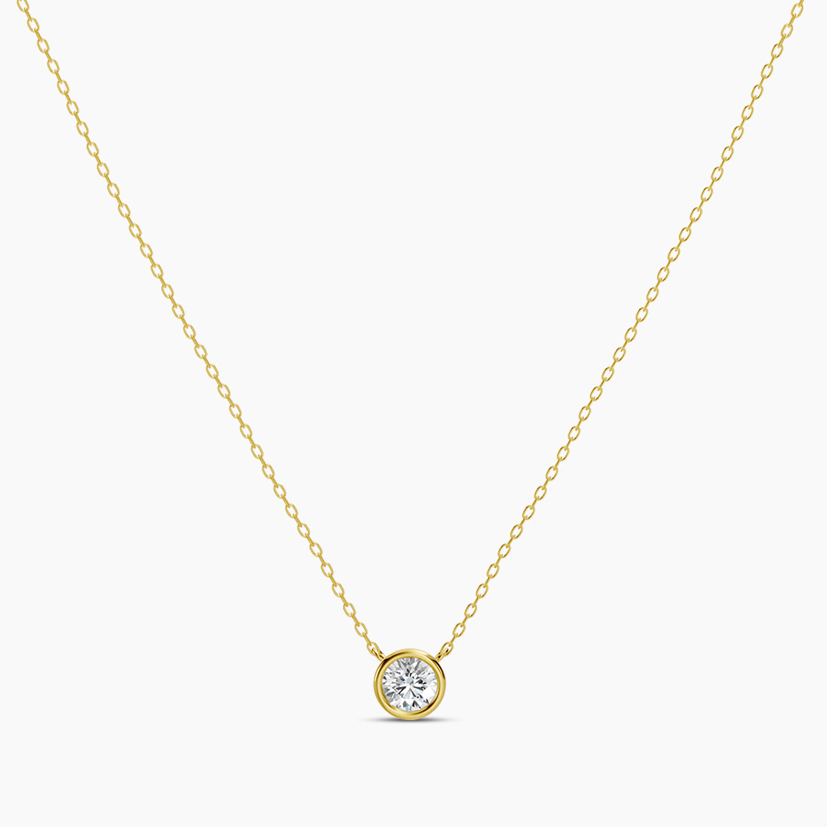 14KY Classic 0.33 Ctw Diamond Station Necklace with 1 Stones