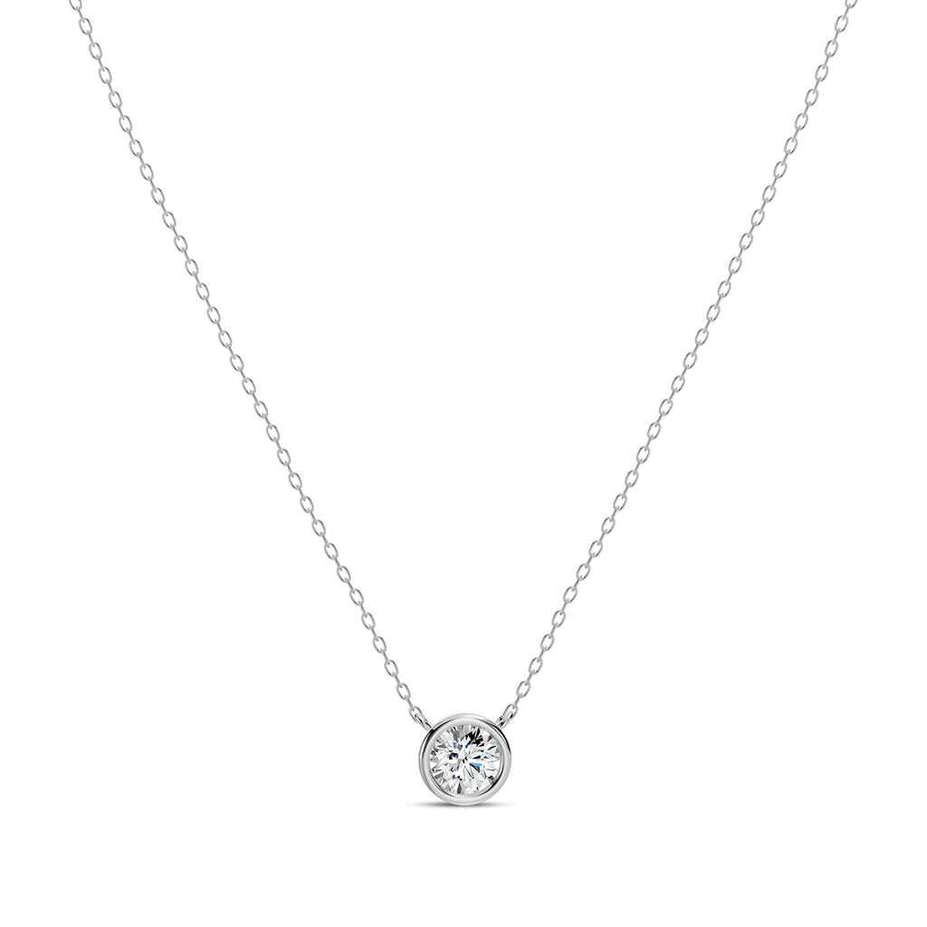 Classic 0.50 Ctw Diamond Station Necklace with 1 Stones