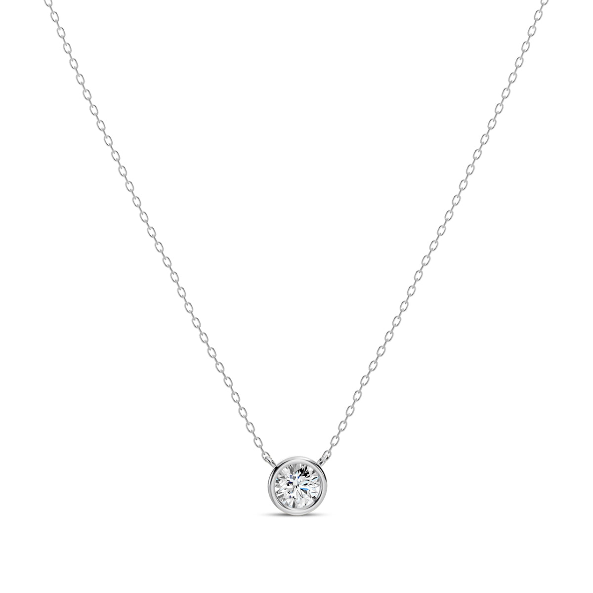 Classic 0.50 Ctw Diamond Station Necklace with 1 Stones