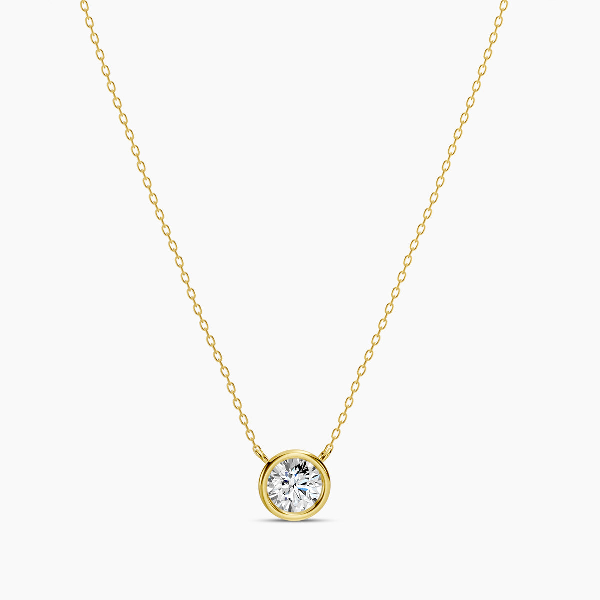 Lab Grown Classic 1.00 Ctw Diamond Station Necklace with 1 Stones