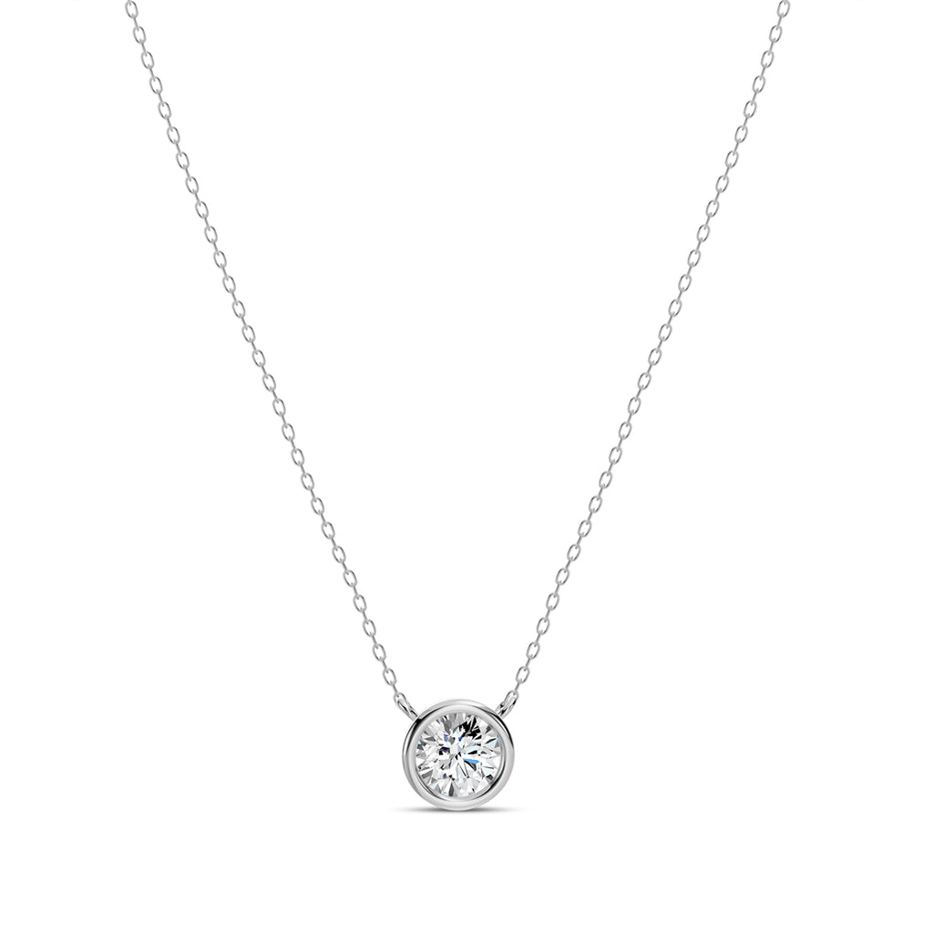 Lab Grown Classic 1.00 Ctw Diamond Station Necklace with 1 Stones