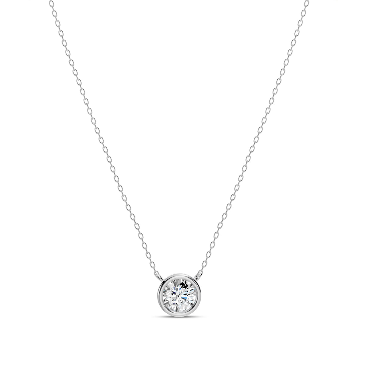 Lab Grown Classic 1.00 Ctw Diamond Station Necklace with 1 Stones