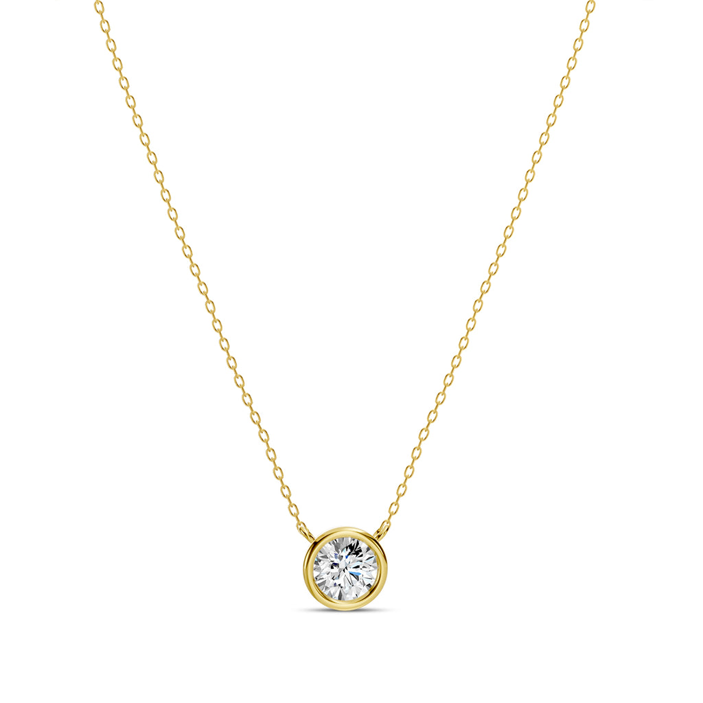 Lab Grown Classic 1.00 Ctw Diamond Station Necklace with 1 Stones