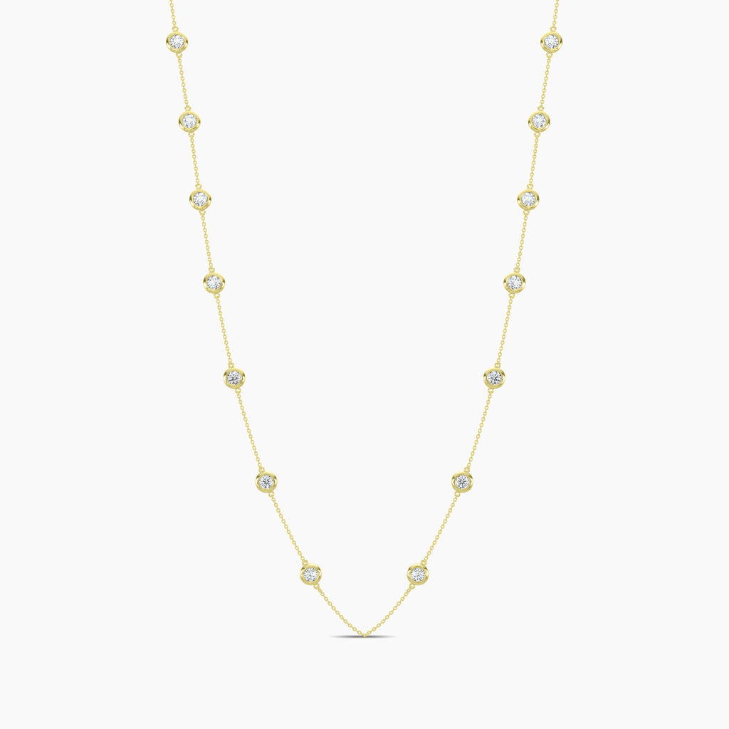 Classic 1.50 Ctw Diamond Station Necklace with 14 Stones