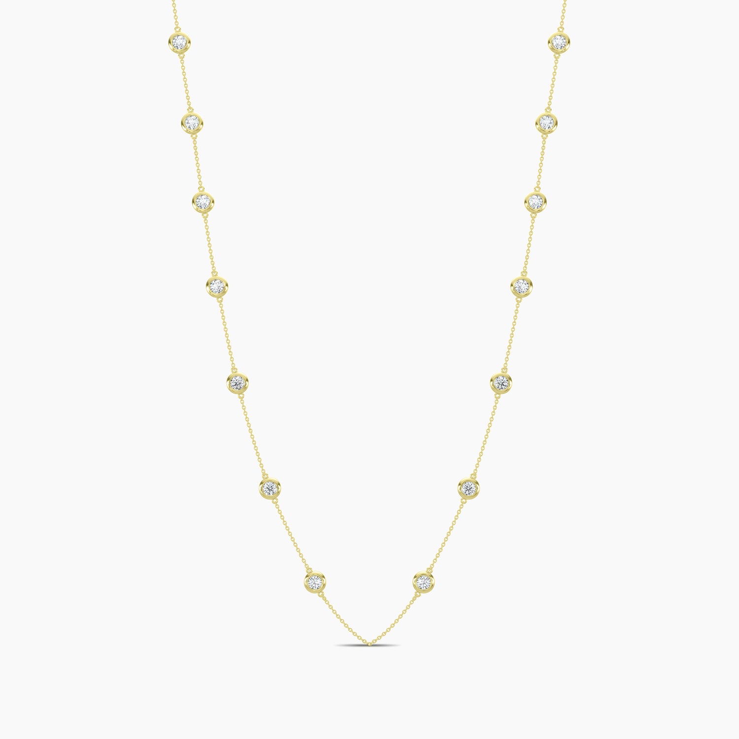 Classic 1.50 Ctw Diamond Station Necklace with 14 Stones