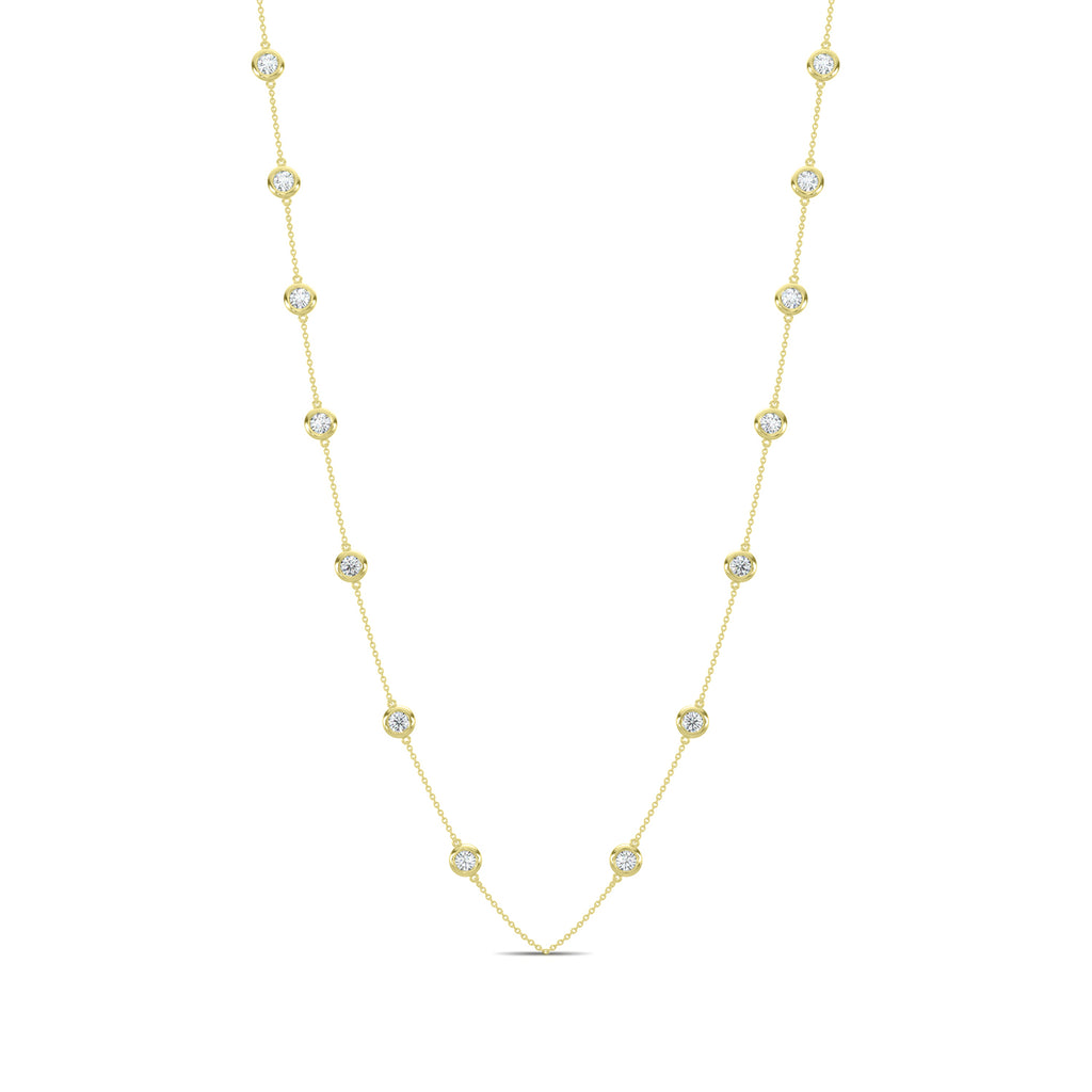 Classic 1.50 Ctw Diamond Station Necklace with 14 Stones