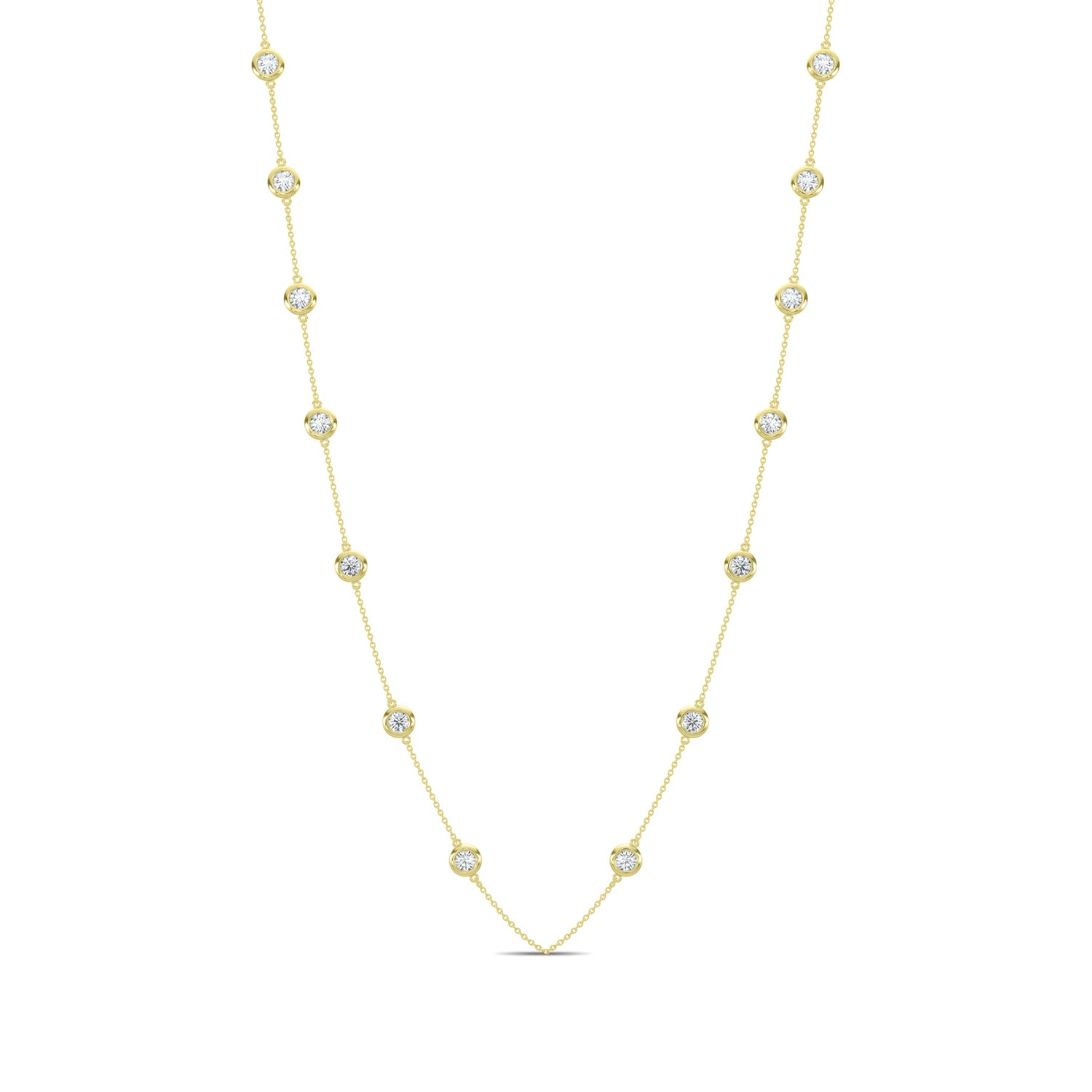 Classic 1.50 Ctw Diamond Station Necklace with 14 Stones