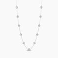 Classic 2.25 Ctw Diamond Station Paper Clip Necklace with 11 Stones