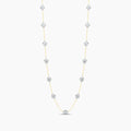 14KY Classic 3.00 Ctw Diamond Station Necklace with 13 Stones