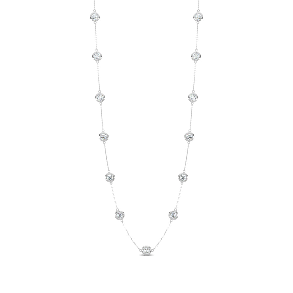 Classic 3.00 Ctw Diamond Station Necklace with 13 Stones