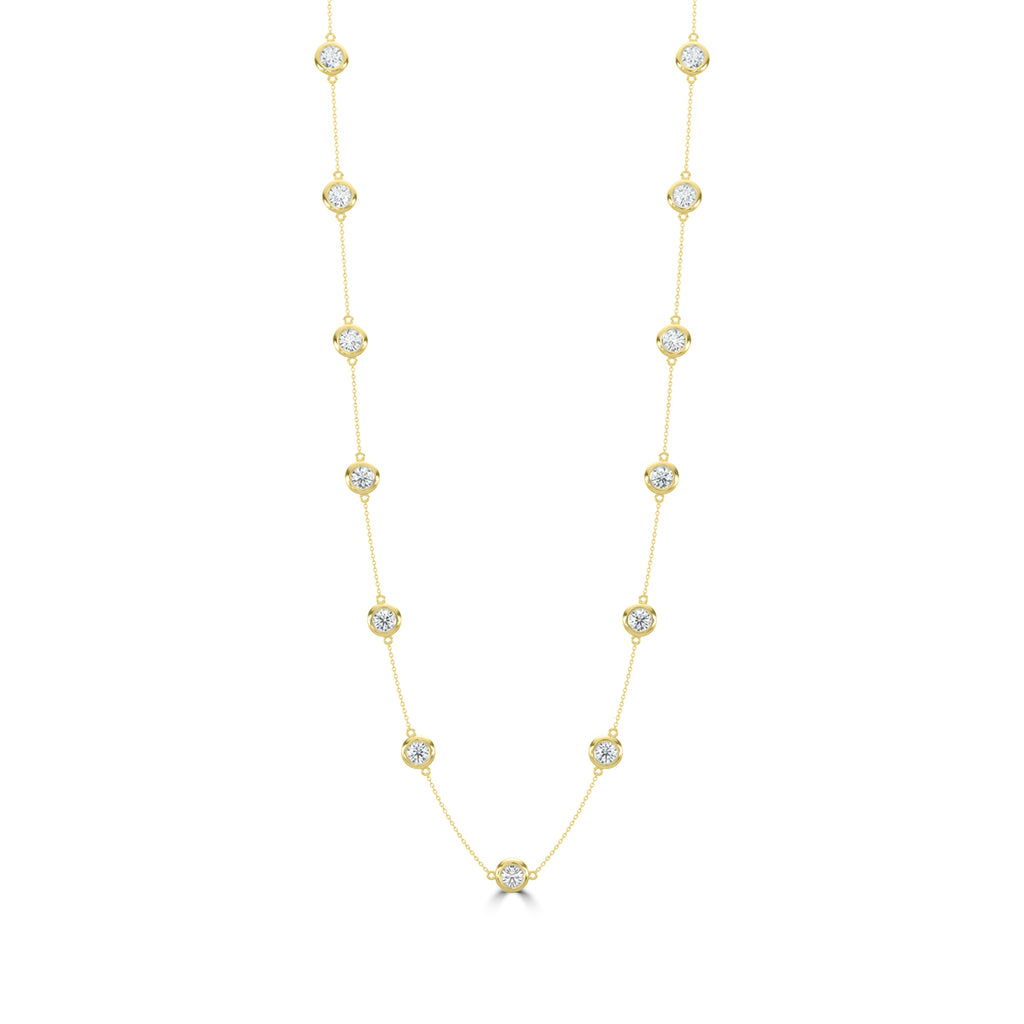 Classic 3.00 Ctw Diamond Station Necklace with 13 Stones
