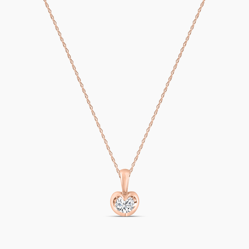 0.20 Ctw Diamond Solitaire Tension-Set Pendant with Chain