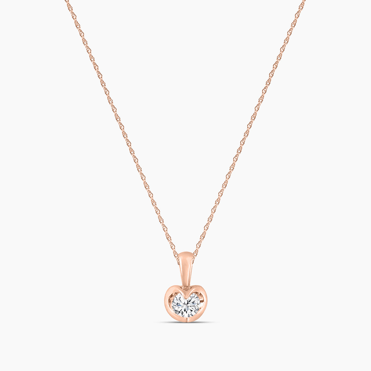 0.20 Ctw Diamond Solitaire Tension-Set Pendant with Chain