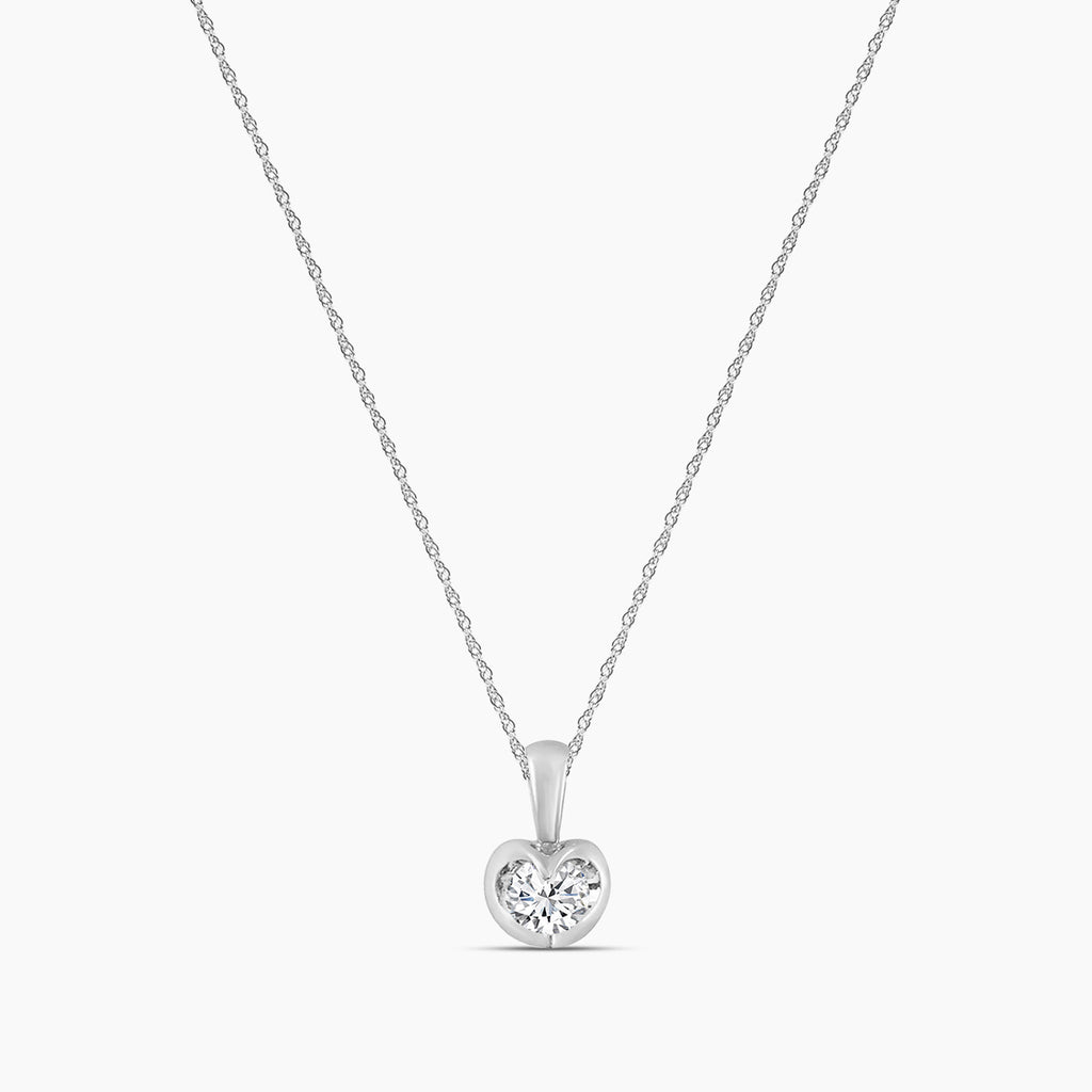 0.20 Ctw Diamond Solitaire Tension-Set Pendant with Chain