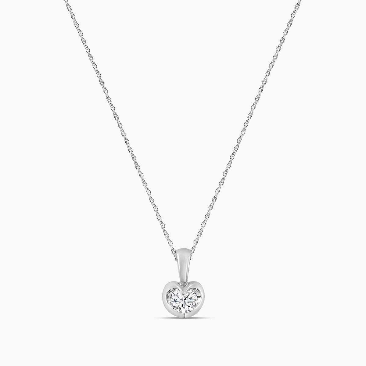 0.20 Ctw Diamond Solitaire Tension-Set Pendant with Chain