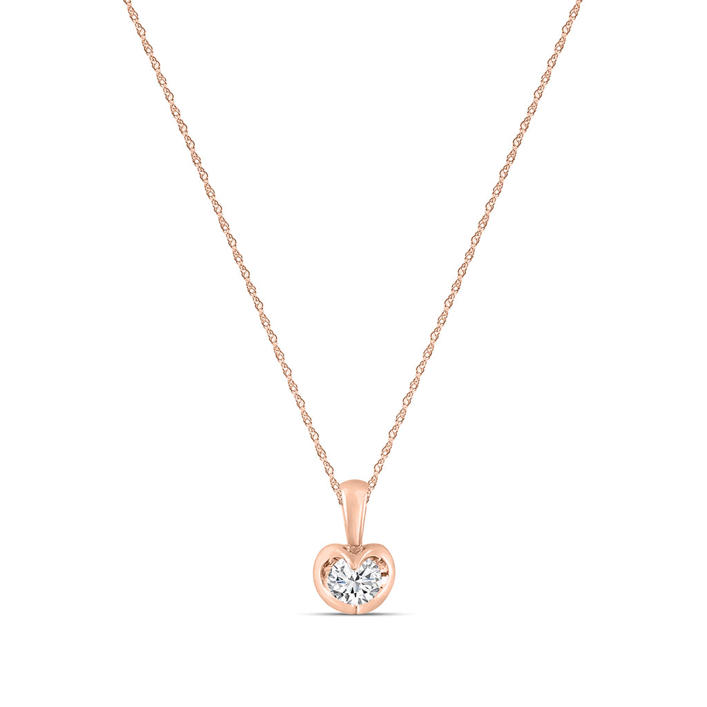 0.20 Ctw Diamond Solitaire Tension-Set Pendant with Chain