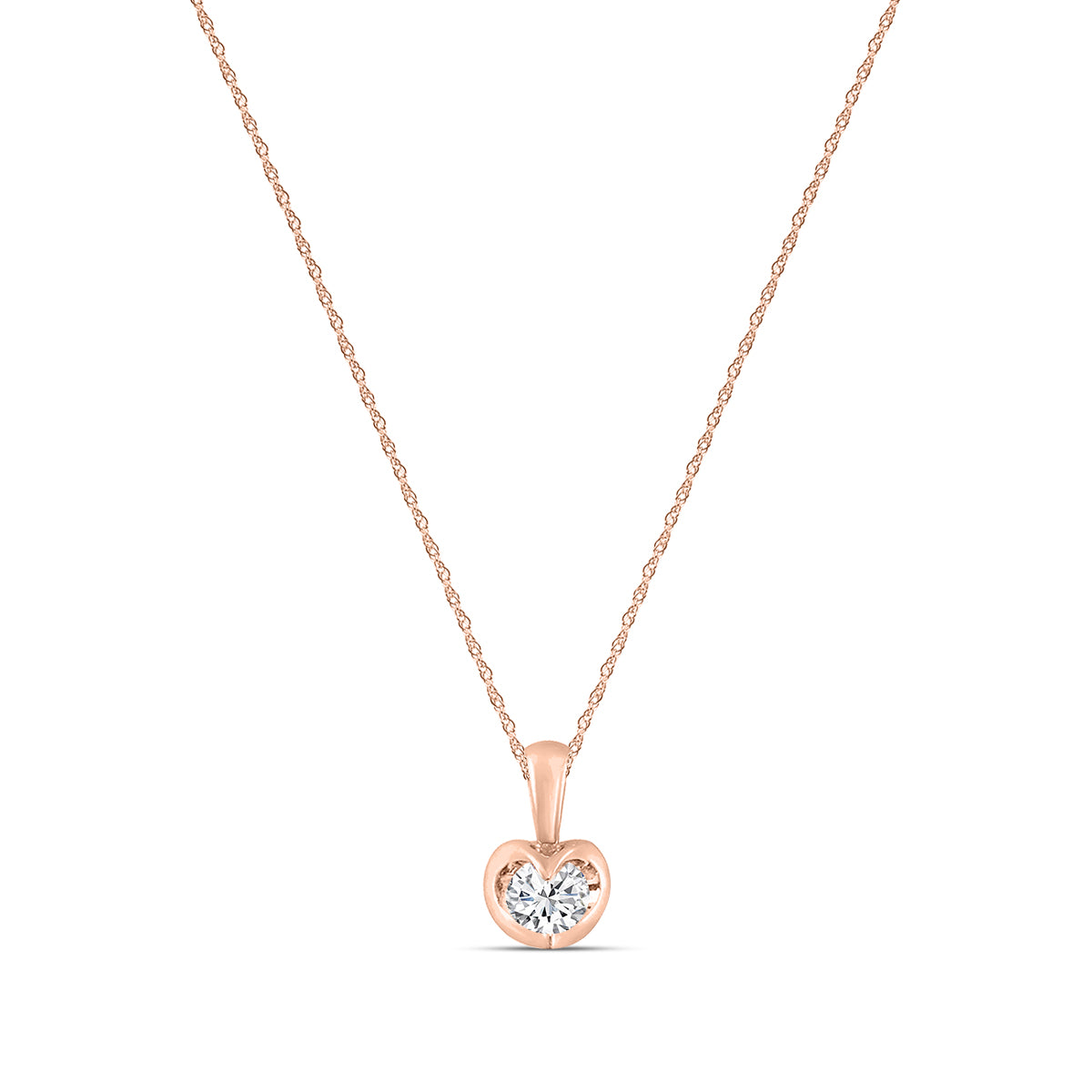 0.20 Ctw Diamond Solitaire Tension-Set Pendant with Chain