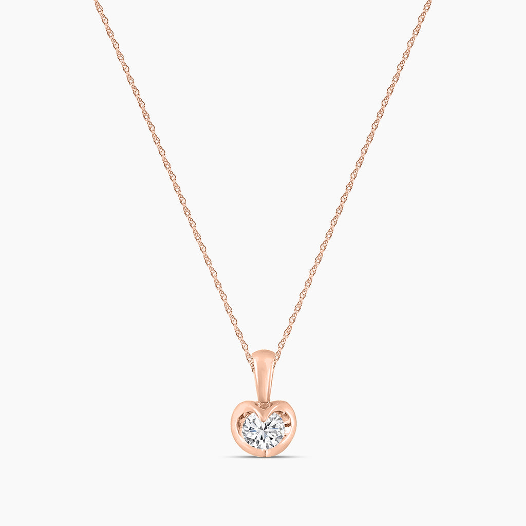 0.25 Ctw Diamond Solitaire Tension-Set Pendant with Chain