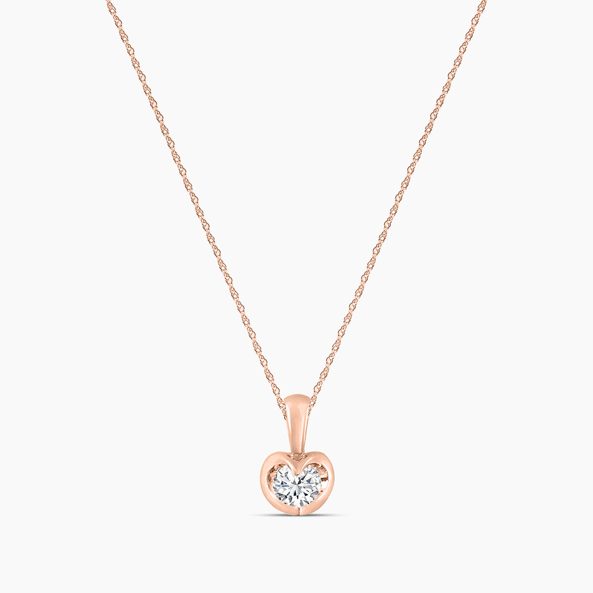 0.25 Ctw Diamond Solitaire Tension-Set Pendant with Chain