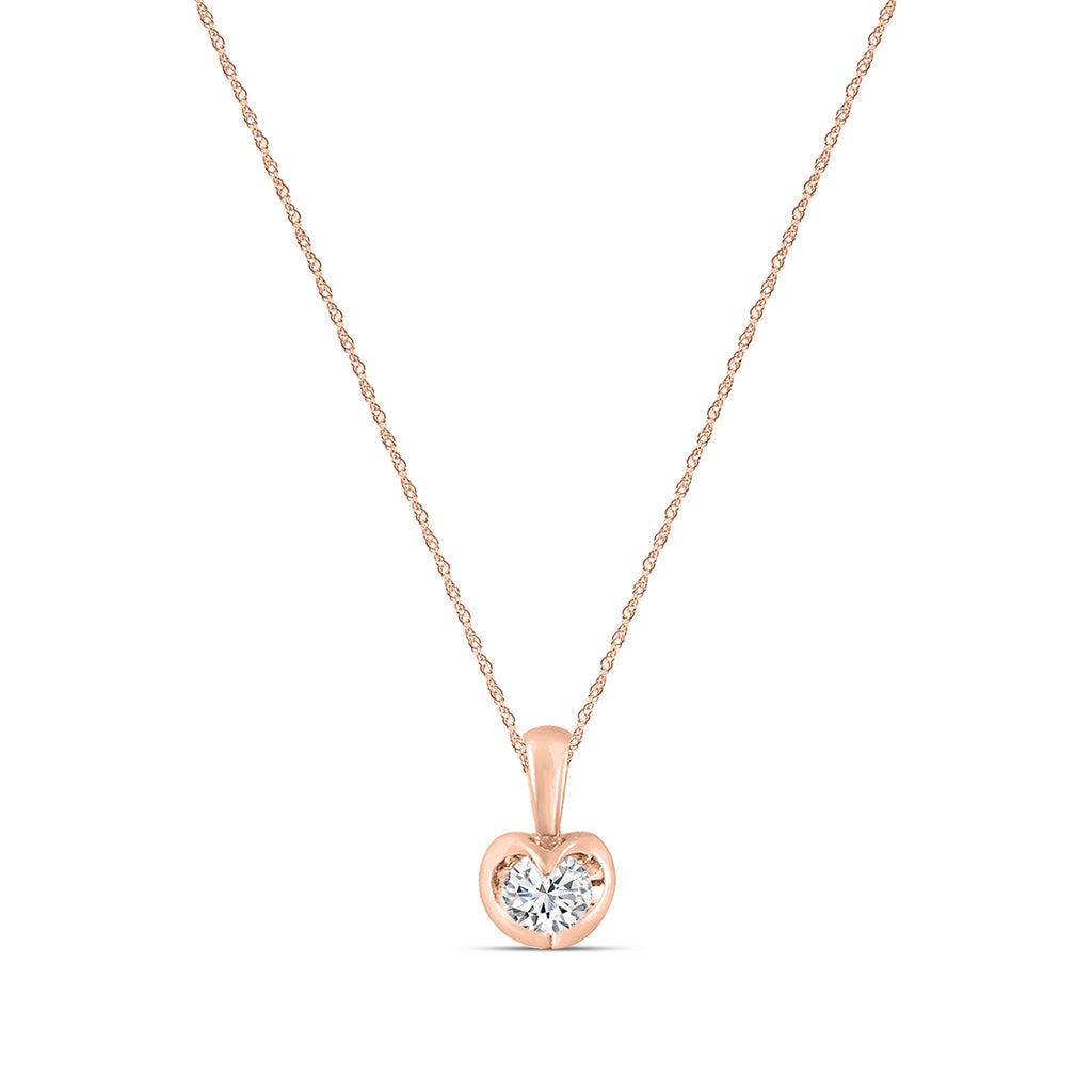 0.25 Ctw Diamond Solitaire Tension-Set Pendant with Chain