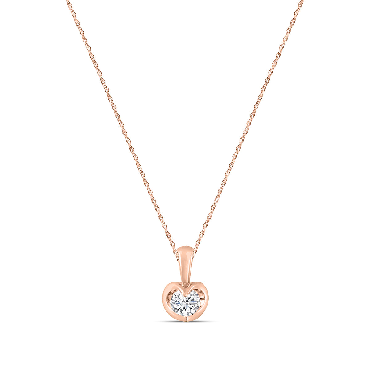 0.25 Ctw Diamond Solitaire Tension-Set Pendant with Chain