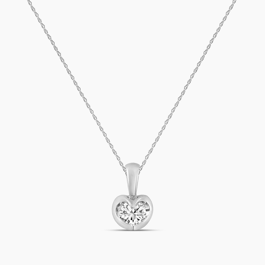 0.50 Ctw Diamond Solitaire Tension-Set Pendant with Chain
