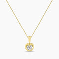 14KY 0.50 Ctw Diamond Solitaire Tension-Set Pendant with Chain