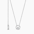 0.10 Ctw Diamond Circle Shaped Solitaire Pendant with Chain
