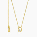 14KY 0.10 Ctw Diamond Pear Shaped Solitaire Pendant with Chain