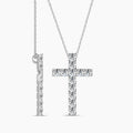 14KW 1.05 Ctw Cross Diamond Pendant with Chain