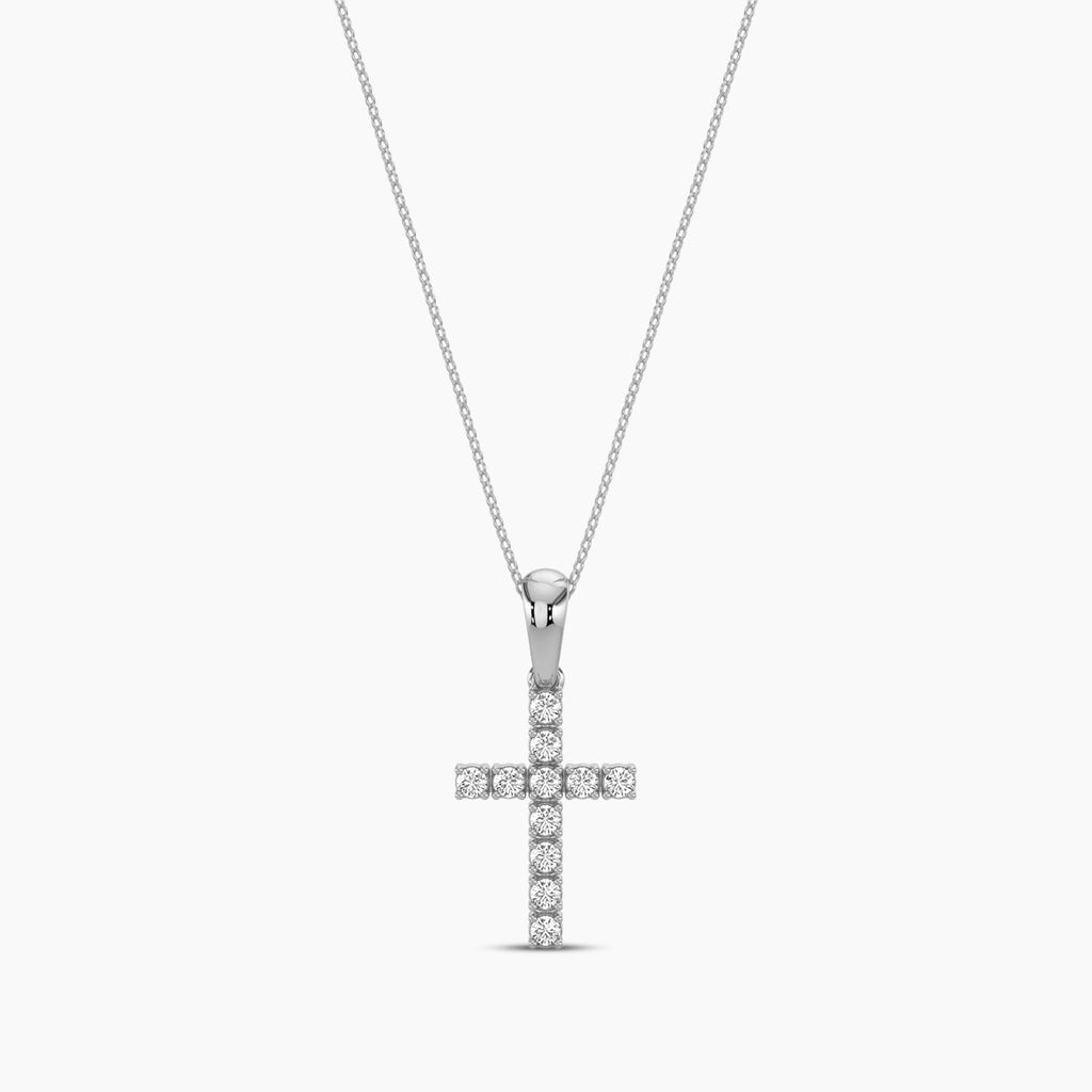 0.25 Ctw Cross Diamond Pendant with Chain