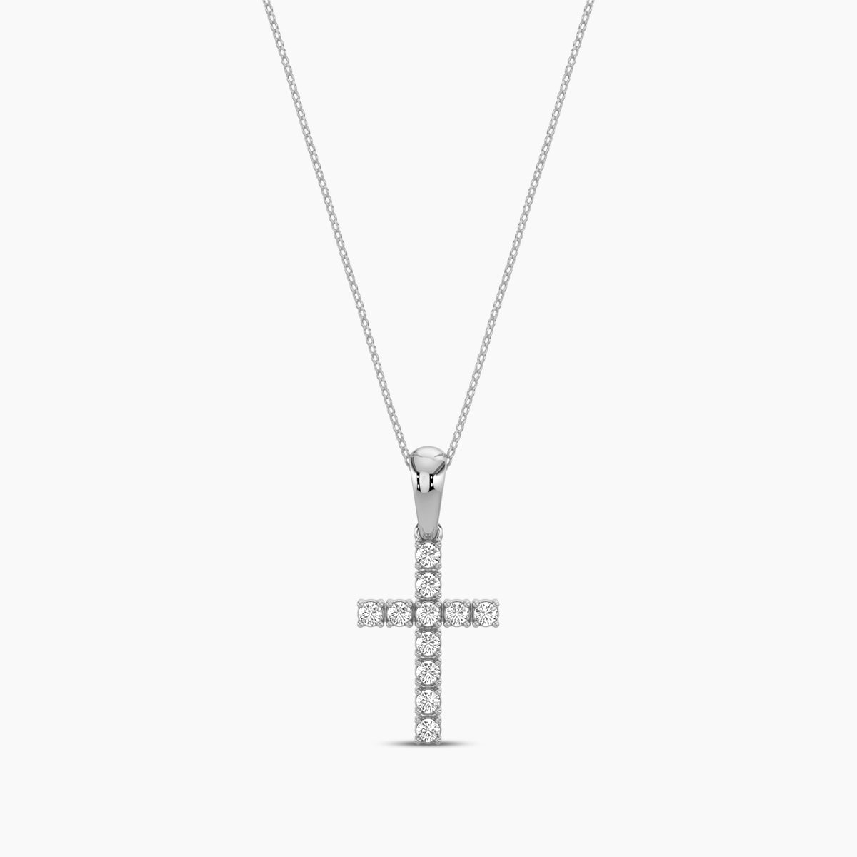0.25 Ctw Cross Diamond Pendant with Chain