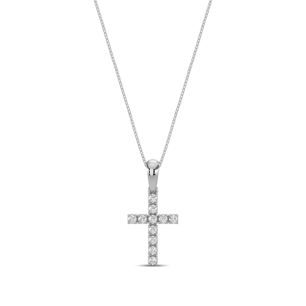 0.25 Ctw Cross Diamond Pendant with Chain