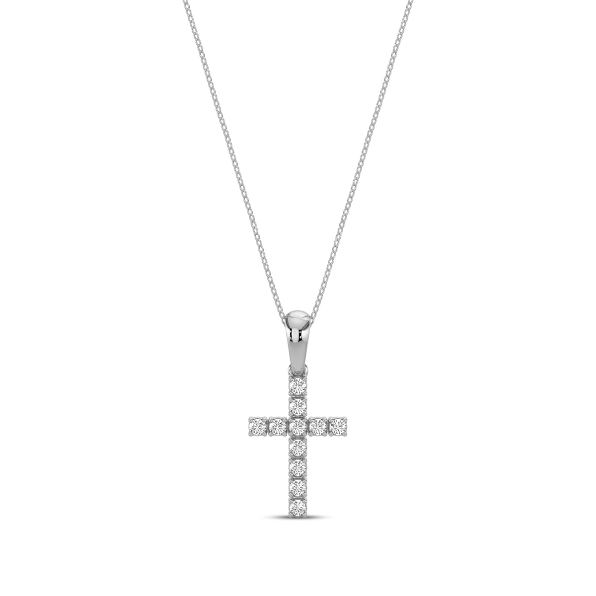 0.25 Ctw Cross Diamond Pendant with Chain