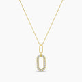 0.08 Ctw Diamond Paper Clip Pendant with Chain