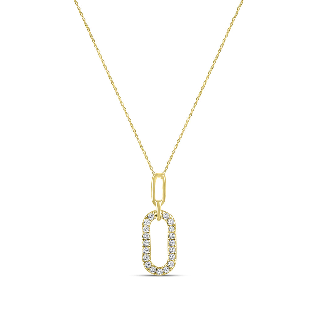 0.08 Ctw Diamond Paper Clip Pendant with Chain