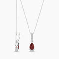 0.05 Ctw Diamond and Ruby Teardrop Pendant with Chain