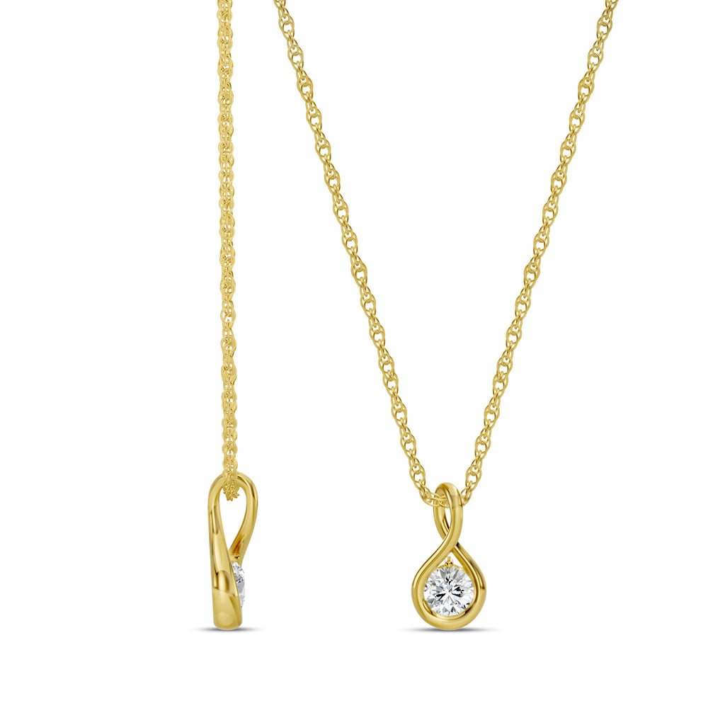 0.20 Ctw Diamond Infinity Solitaire Pendant with Chain