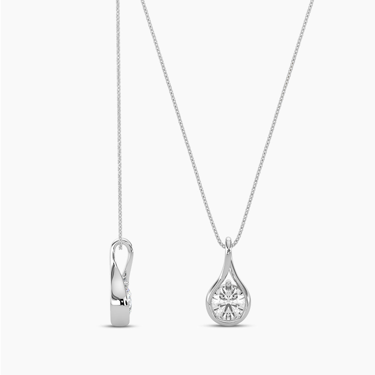 0.50 Ctw Diamond Infinity Solitaire Pendant with Chain