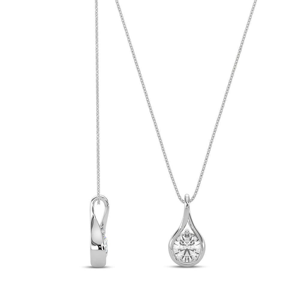 0.50 Ctw Diamond Infinity Solitaire Pendant with Chain