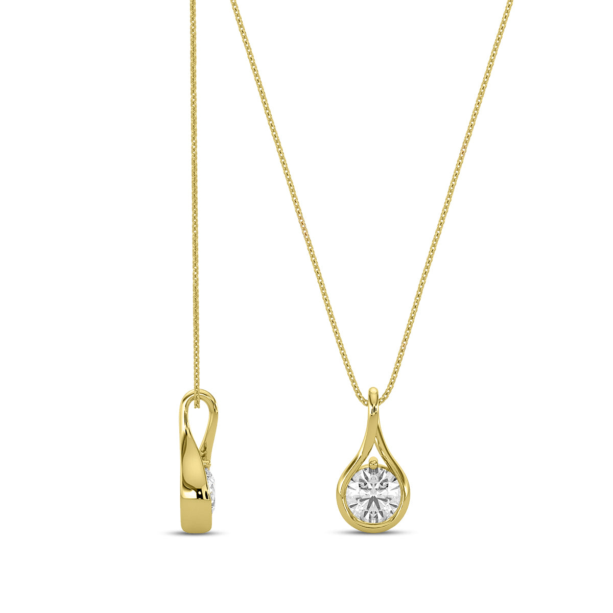 0.50 Ctw Lab Grown Diamond Infinity Solitaire Pendant with Chain