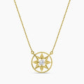 0.20 Ctw Diamond Compass Star Solitaire Pendant with Chain
