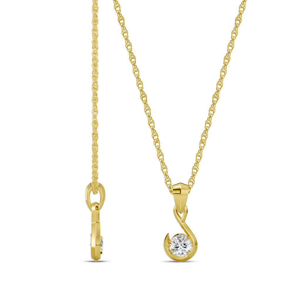 0.20 Ctw Diamond Star Solitaire Pendant with Chain