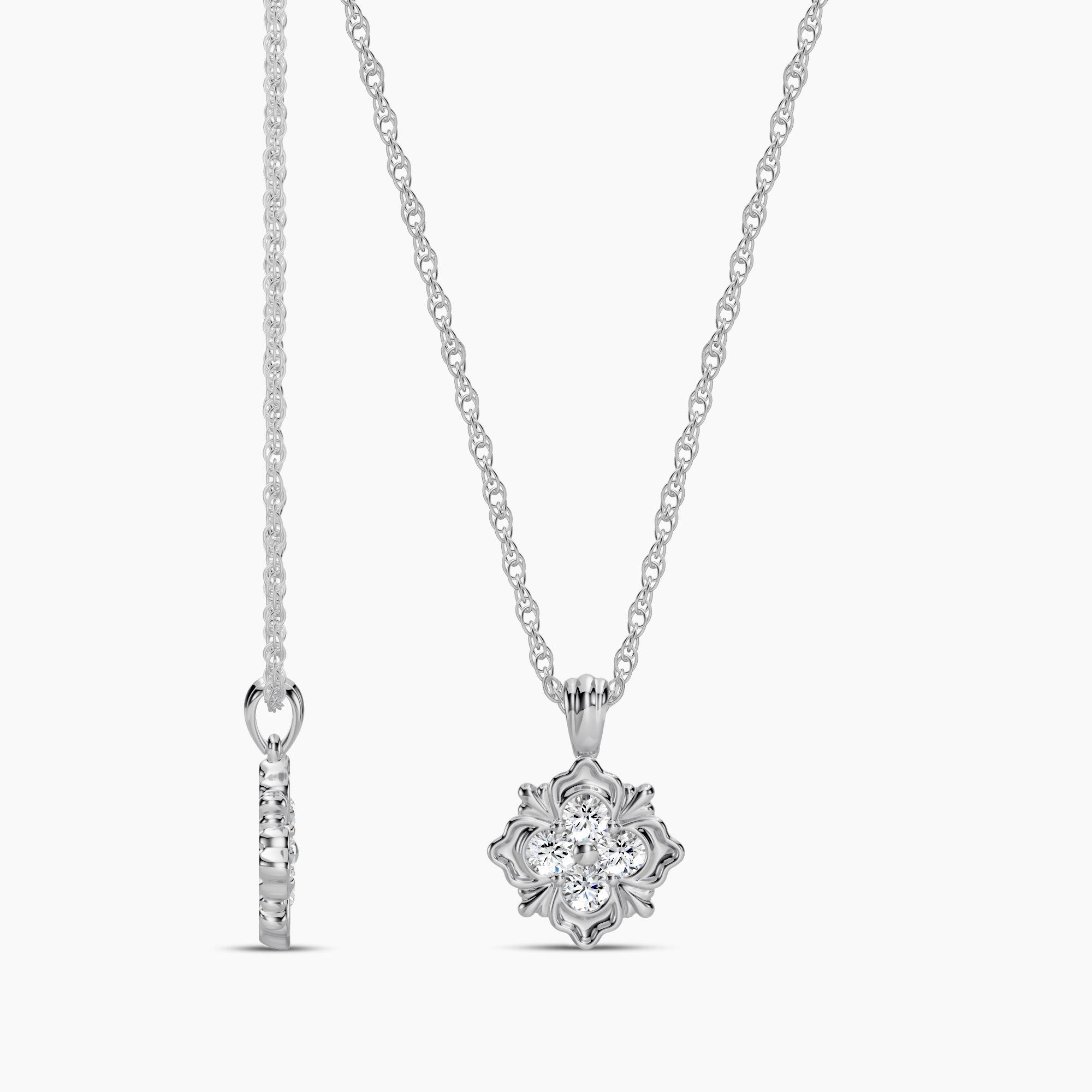 0.30 Ctw Diamond Stelle Pendant with Chain