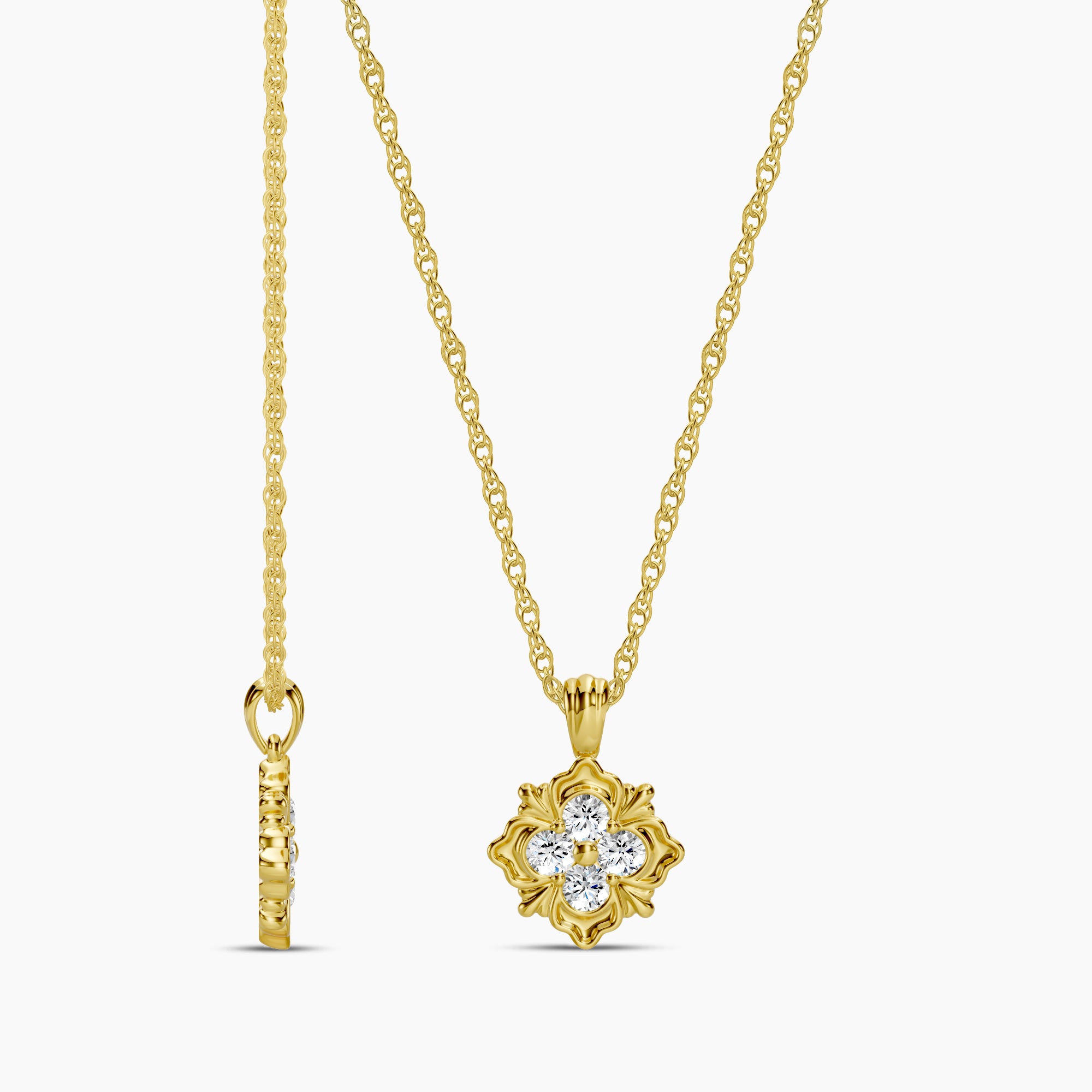 0.30 Ctw Diamond Stelle Pendant with Chain
