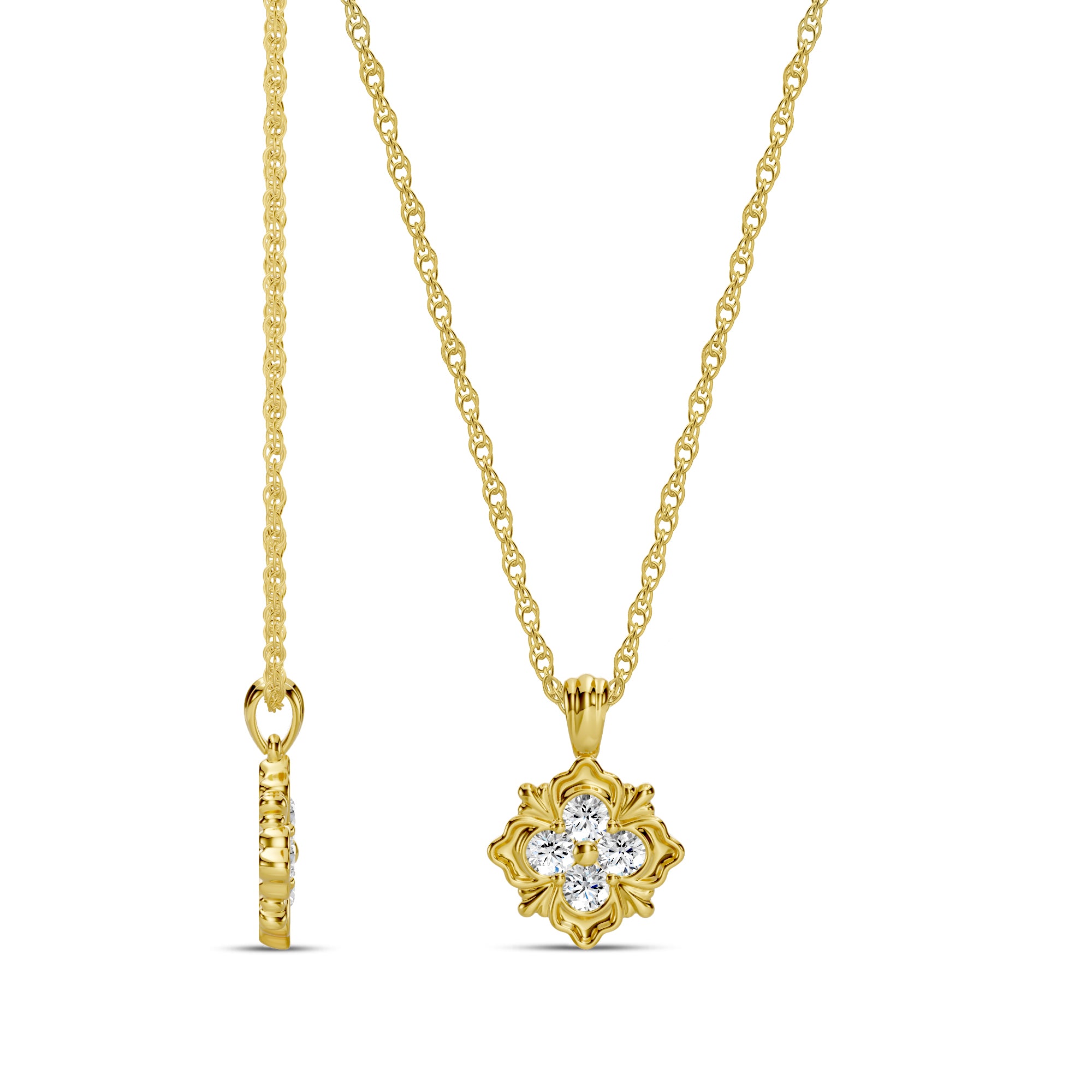 0.30 Ctw Diamond Stelle Pendant with Chain