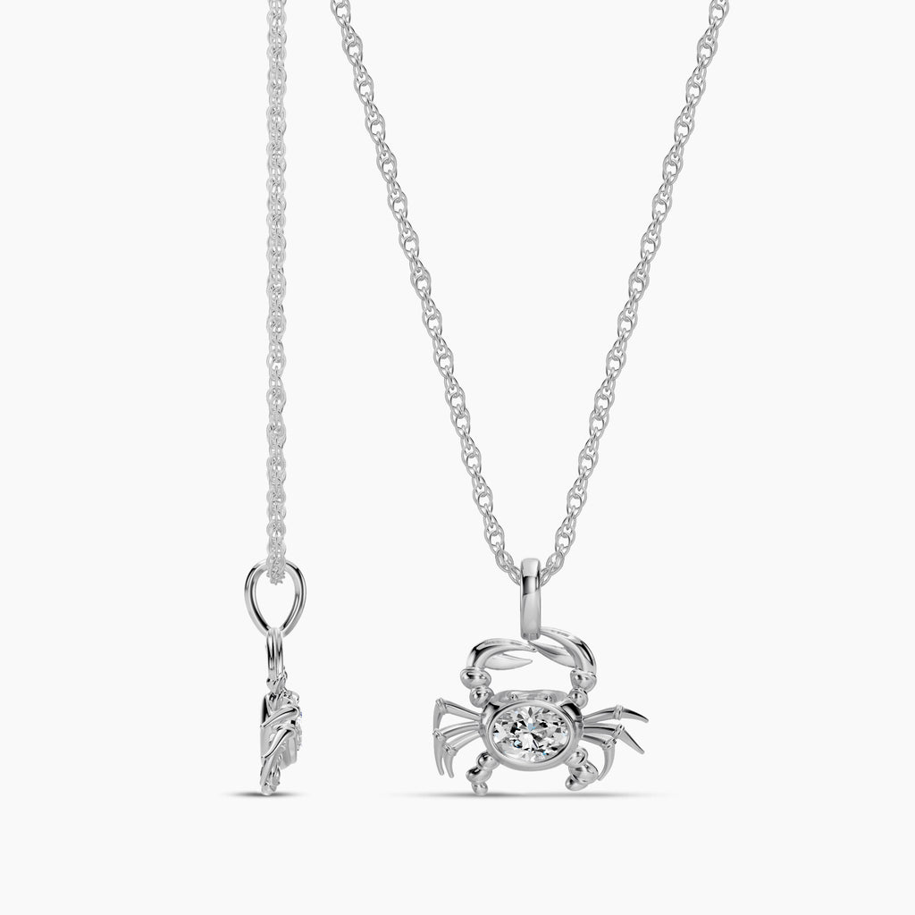 10KW 0.20 Ctw Lab Grown Diamond Crab Pendant with Chain