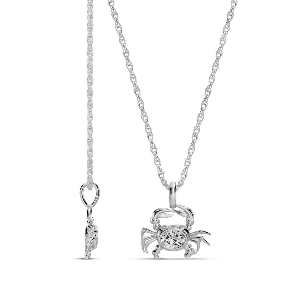 10KW 0.20 Ctw Lab Grown Diamond Crab Pendant with Chain